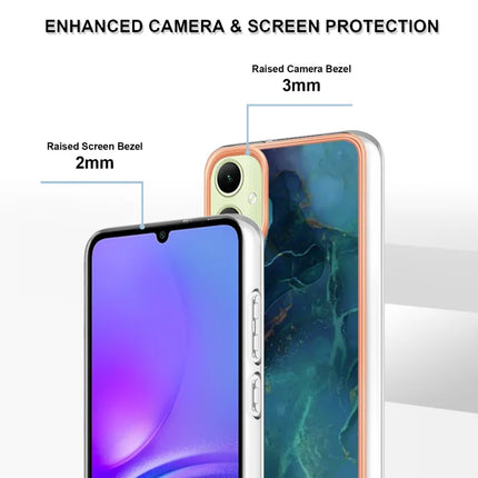 For Samsung Galaxy A06 TPU Case Marble Pattern 2.0mm Electroplating Phone Back Cover