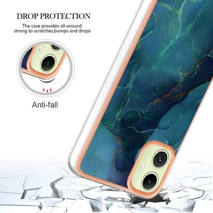 For Samsung Galaxy A06 TPU Case Marble Pattern 2.0mm Electroplating Phone Back Cover