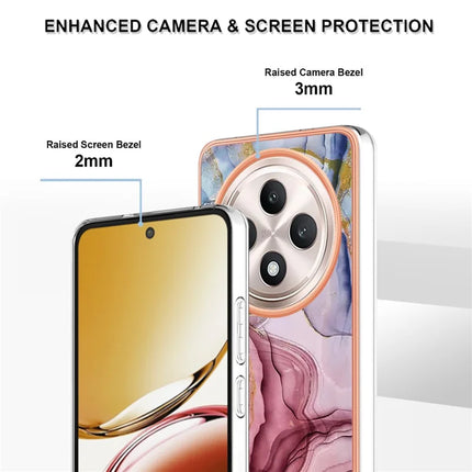 For Oppo Reno12 F 4G / Oppo Reno12 F 5G TPU Case Marble Pattern 2.0mm Electroplating Phone Back Cover