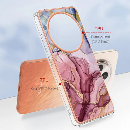 For Oppo Reno12 F 4G / Oppo Reno12 F 5G TPU Case Marble Pattern 2.0mm Electroplating Phone Back Cover