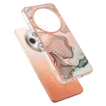 For Oppo Reno12 F 4G / Oppo Reno12 F 5G TPU Case Marble Pattern 2.0mm Electroplating Phone Back Cover