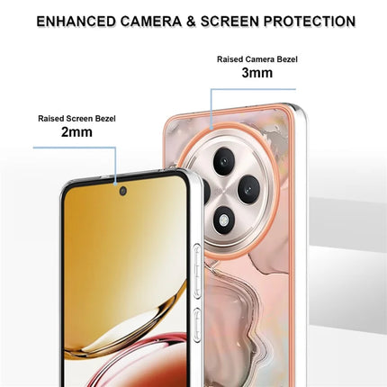 For Oppo Reno12 F 4G / Oppo Reno12 F 5G TPU Case Marble Pattern 2.0mm Electroplating Phone Back Cover