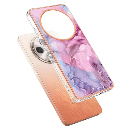 For Oppo Reno12 F 4G / Oppo Reno12 F 5G TPU Case Marble Pattern 2.0mm Electroplating Phone Back Cover