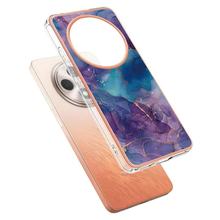For Oppo Reno12 F 4G / Oppo Reno12 F 5G TPU Case Marble Pattern 2.0mm Electroplating Phone Back Cover