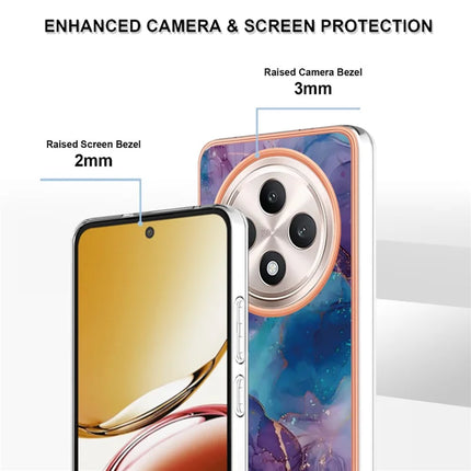 For Oppo Reno12 F 4G / Oppo Reno12 F 5G TPU Case Marble Pattern 2.0mm Electroplating Phone Back Cover