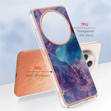 For Oppo Reno12 F 4G / Oppo Reno12 F 5G TPU Case Marble Pattern 2.0mm Electroplating Phone Back Cover