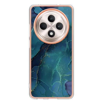 For Oppo Reno12 F 4G / Oppo Reno12 F 5G TPU Case Marble Pattern 2.0mm Electroplating Phone Back Cover