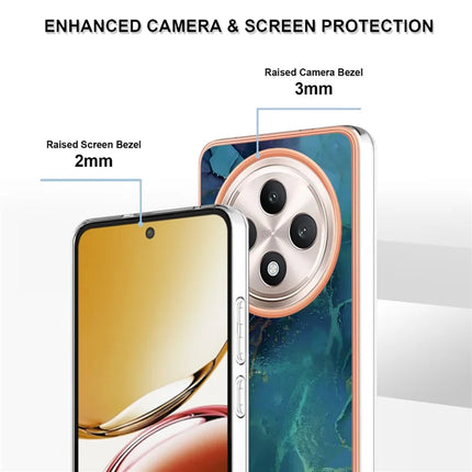 For Oppo Reno12 F 4G / Oppo Reno12 F 5G TPU Case Marble Pattern 2.0mm Electroplating Phone Back Cover