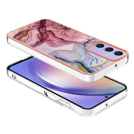 For Samsung Galaxy A16 5G / Galaxy A16 4G TPU Case Marble Pattern 2.0mm Electroplating Phone Back Cover