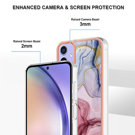 For Samsung Galaxy A16 5G / Galaxy A16 4G TPU Case Marble Pattern 2.0mm Electroplating Phone Back Cover