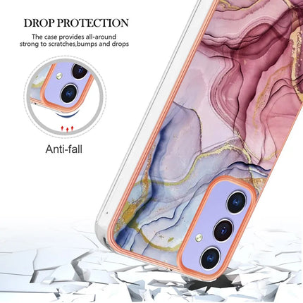 For Samsung Galaxy A16 5G / Galaxy A16 4G TPU Case Marble Pattern 2.0mm Electroplating Phone Back Cover