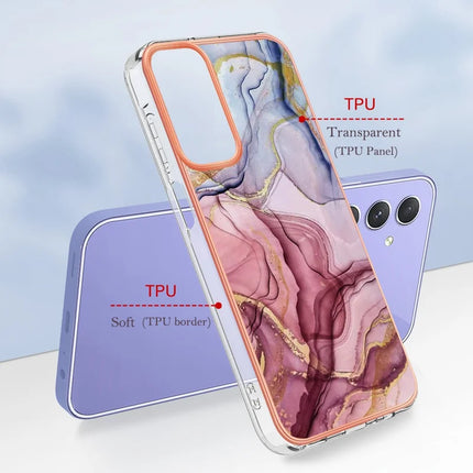 For Samsung Galaxy A16 5G / Galaxy A16 4G TPU Case Marble Pattern 2.0mm Electroplating Phone Back Cover