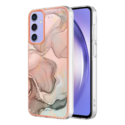 For Samsung Galaxy A16 5G / Galaxy A16 4G TPU Case Marble Pattern 2.0mm Electroplating Phone Back Cover - Pink