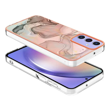 For Samsung Galaxy A16 5G / Galaxy A16 4G TPU Case Marble Pattern 2.0mm Electroplating Phone Back Cover
