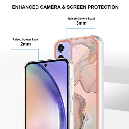 For Samsung Galaxy A16 5G / Galaxy A16 4G TPU Case Marble Pattern 2.0mm Electroplating Phone Back Cover