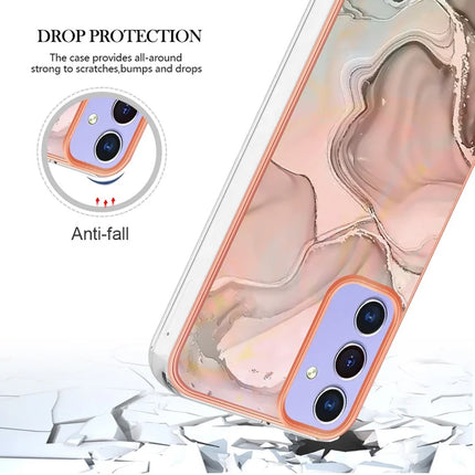 For Samsung Galaxy A16 5G / Galaxy A16 4G TPU Case Marble Pattern 2.0mm Electroplating Phone Back Cover