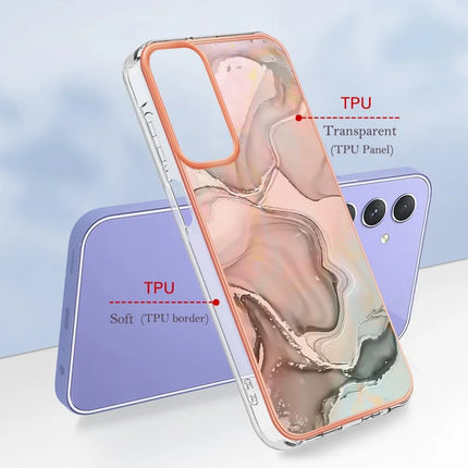 For Samsung Galaxy A16 5G / Galaxy A16 4G TPU Case Marble Pattern 2.0mm Electroplating Phone Back Cover