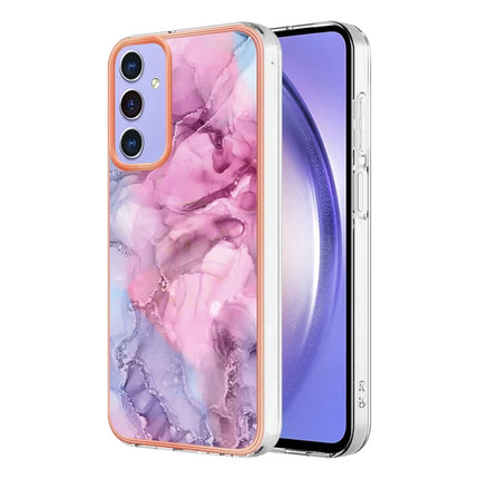 For Samsung Galaxy A16 5G / Galaxy A16 4G TPU Case Marble Pattern 2.0mm Electroplating Phone Back Cover - Rose