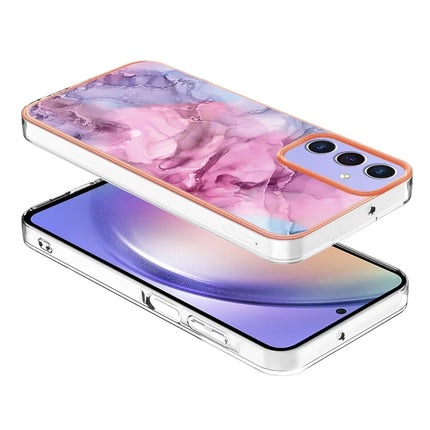 For Samsung Galaxy A16 5G / Galaxy A16 4G TPU Case Marble Pattern 2.0mm Electroplating Phone Back Cover