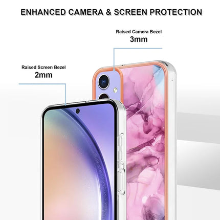 For Samsung Galaxy A16 5G / Galaxy A16 4G TPU Case Marble Pattern 2.0mm Electroplating Phone Back Cover