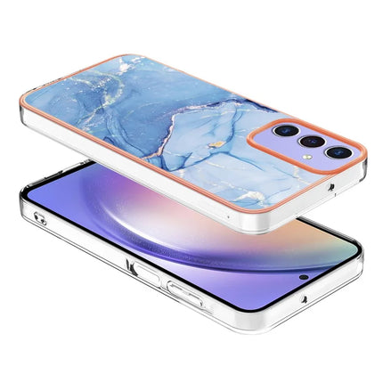 For Samsung Galaxy A16 5G / Galaxy A16 4G TPU Case Marble Pattern 2.0mm Electroplating Phone Back Cover