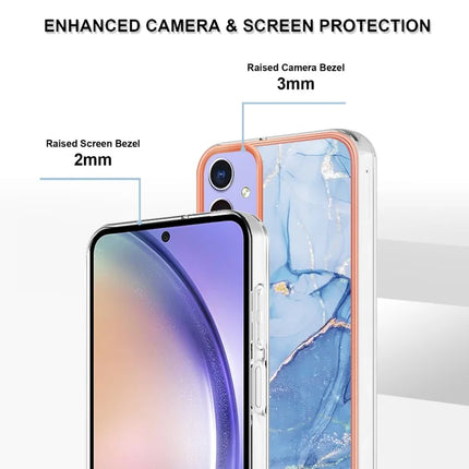 For Samsung Galaxy A16 5G / Galaxy A16 4G TPU Case Marble Pattern 2.0mm Electroplating Phone Back Cover