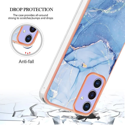 For Samsung Galaxy A16 5G / Galaxy A16 4G TPU Case Marble Pattern 2.0mm Electroplating Phone Back Cover
