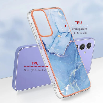 For Samsung Galaxy A16 5G / Galaxy A16 4G TPU Case Marble Pattern 2.0mm Electroplating Phone Back Cover