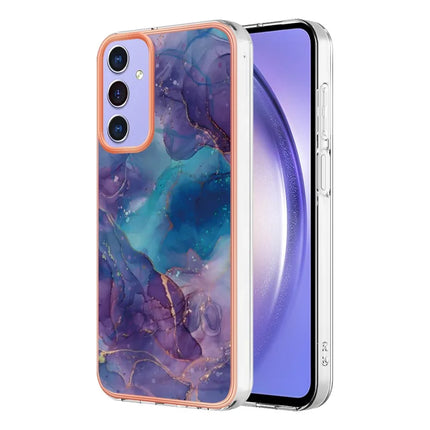 For Samsung Galaxy A16 5G / Galaxy A16 4G TPU Case Marble Pattern 2.0mm Electroplating Phone Back Cover - Purple