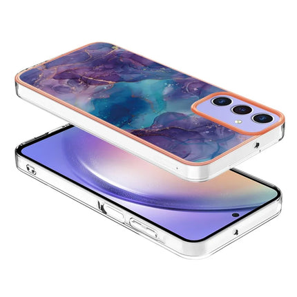 For Samsung Galaxy A16 5G / Galaxy A16 4G TPU Case Marble Pattern 2.0mm Electroplating Phone Back Cover