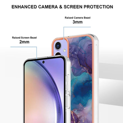 For Samsung Galaxy A16 5G / Galaxy A16 4G TPU Case Marble Pattern 2.0mm Electroplating Phone Back Cover