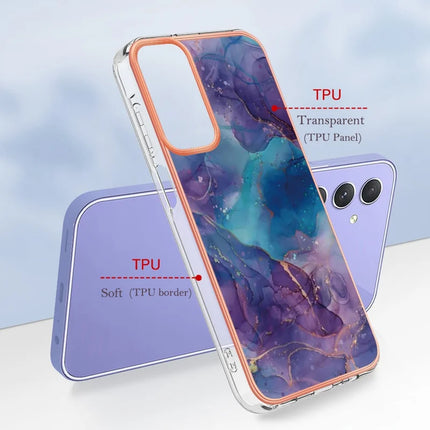 For Samsung Galaxy A16 5G / Galaxy A16 4G TPU Case Marble Pattern 2.0mm Electroplating Phone Back Cover