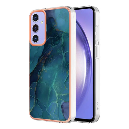 For Samsung Galaxy A16 5G / Galaxy A16 4G TPU Case Marble Pattern 2.0mm Electroplating Phone Back Cover - Green