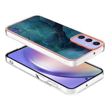 For Samsung Galaxy A16 5G / Galaxy A16 4G TPU Case Marble Pattern 2.0mm Electroplating Phone Back Cover