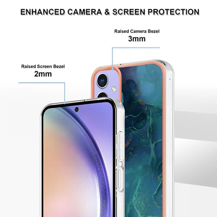 For Samsung Galaxy A16 5G / Galaxy A16 4G TPU Case Marble Pattern 2.0mm Electroplating Phone Back Cover