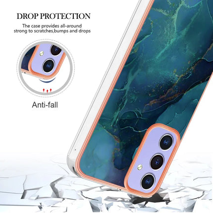 For Samsung Galaxy A16 5G / Galaxy A16 4G TPU Case Marble Pattern 2.0mm Electroplating Phone Back Cover