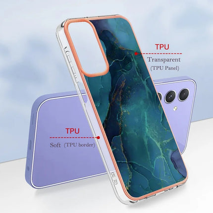 For Samsung Galaxy A16 5G / Galaxy A16 4G TPU Case Marble Pattern 2.0mm Electroplating Phone Back Cover