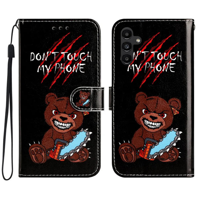 For Samsung Galaxy A36 5G Wallet Case Printed Pattern Design Leather Phone Cover - Don't Touch My Phone