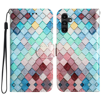 For Samsung Galaxy A26 5G Wallet Case Printed Pattern Design Leather Phone Cover - Grids