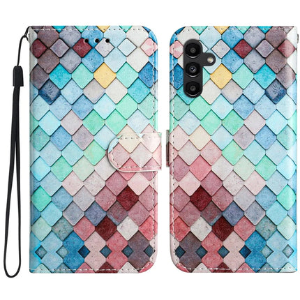 For Samsung Galaxy A56 5G Wallet Case Printed Pattern Design Leather Phone Cover - Grids