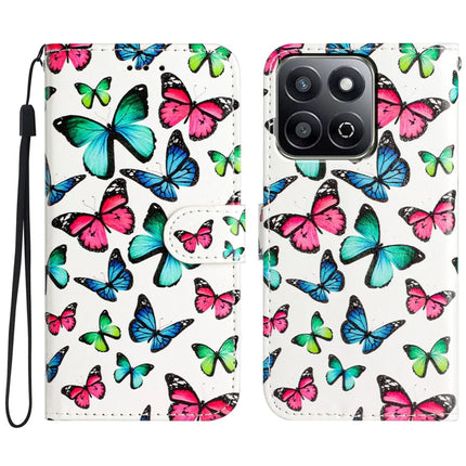 For Honor X7c 4G  /  200 Smart 5G Wallet Case Printed Pattern Design Leather Phone Cover - Butterflies