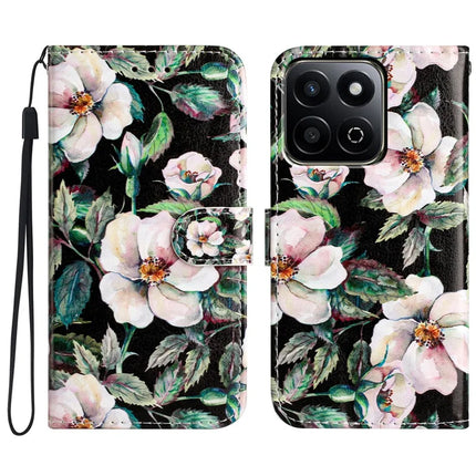 For Honor X7c 4G  /  200 Smart 5G Wallet Case Printed Pattern Design Leather Phone Cover - Magnolia