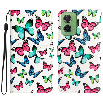 For Motorola Moto G35 5G Wallet Case Printed Pattern Design Leather Phone Cover - Butterflies