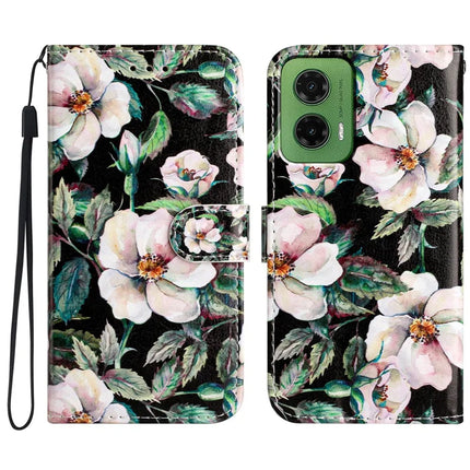 For Motorola Moto G35 5G Wallet Case Printed Pattern Design Leather Phone Cover - Magnolia