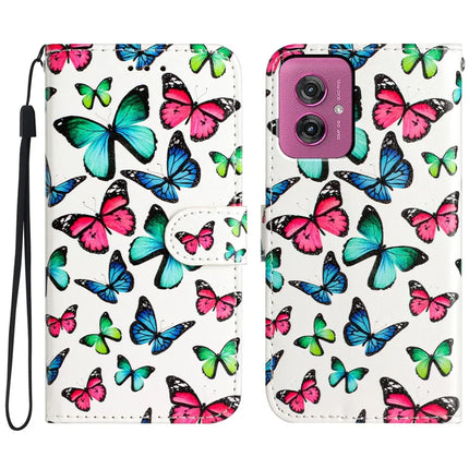 For Motorola Moto G55 5G Wallet Case Printed Pattern Design Leather Phone Cover - Butterflies
