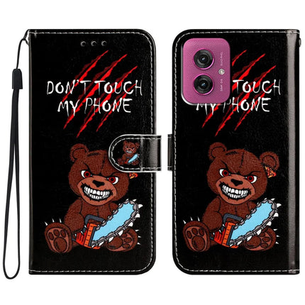 For Motorola Moto G55 5G Wallet Case Printed Pattern Design Leather Phone Cover - Don't Touch My Phone