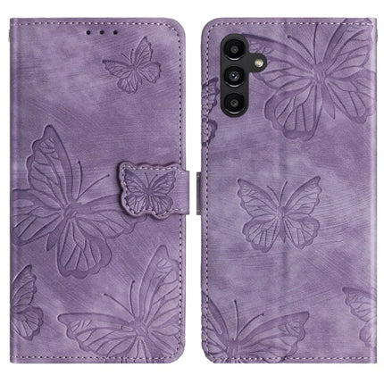 For Samsung Galaxy A26 5G Case Butterfly Design Flip Wallet Leather Phone Cover Skin-Touch - Purple