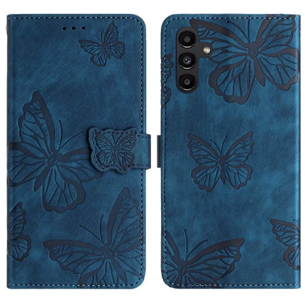 For Samsung Galaxy A26 5G Case Butterfly Design Flip Wallet Leather Phone Cover Skin-Touch - Blue