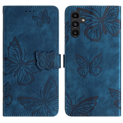 For Samsung Galaxy A56 5G Case Butterfly Design Flip Wallet Leather Phone Cover Skin-Touch - Blue