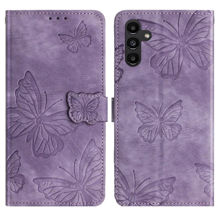 For Samsung Galaxy A56 5G Case Butterfly Design Flip Wallet Leather Phone Cover Skin-Touch - Purple